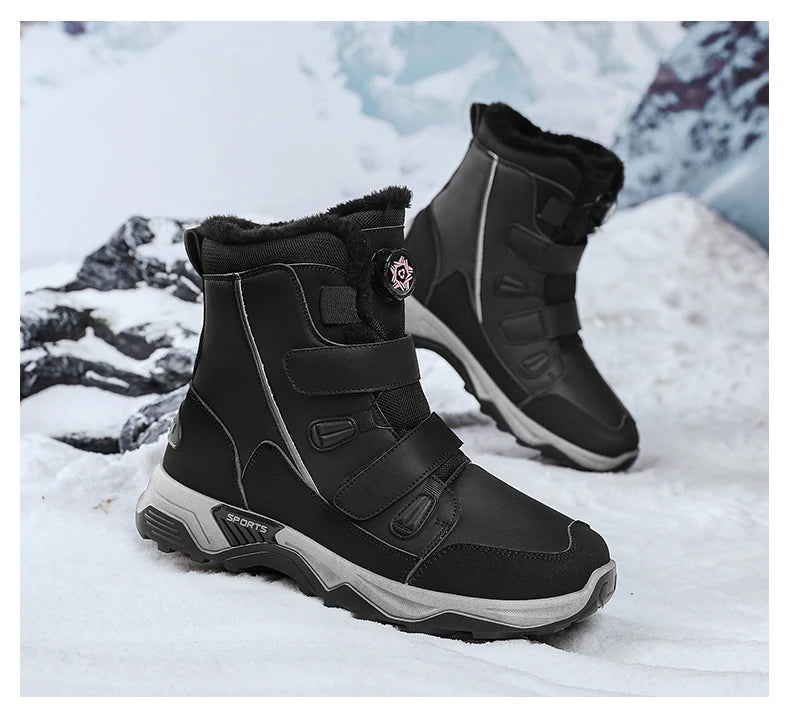Men's Waterproof Snow Boots Midsole Warm Winter Outdoor Shoes With Slip Resistant Abrasion Resistant Outdoor Boots Men