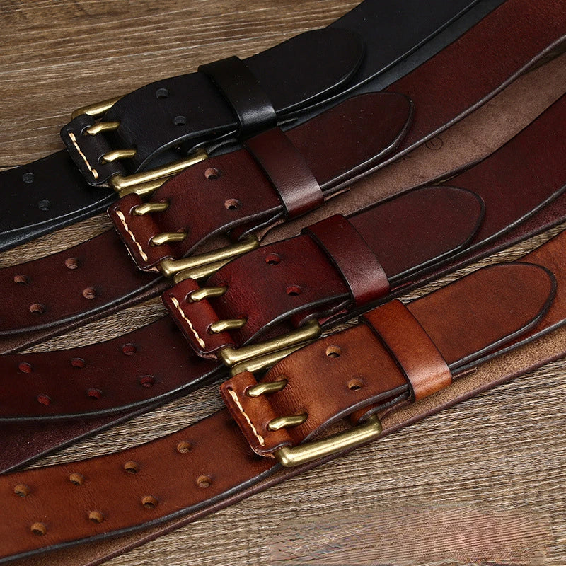 105-125cm Men's Genuine Belt Pin Buckle Retro Cowhide Waistband Jeans Suit Pants Decoration Belts DIY Male Accessories