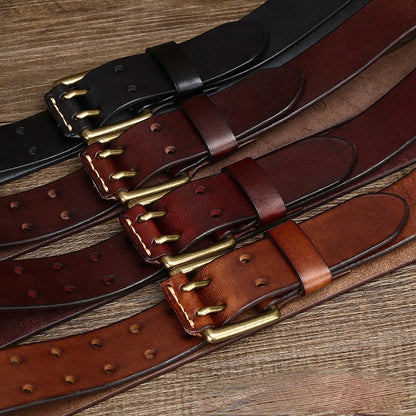 105-125cm Men's Genuine Belt Pin Buckle Retro Cowhide Waistband Jeans Suit Pants Decoration Belts DIY Male Accessories