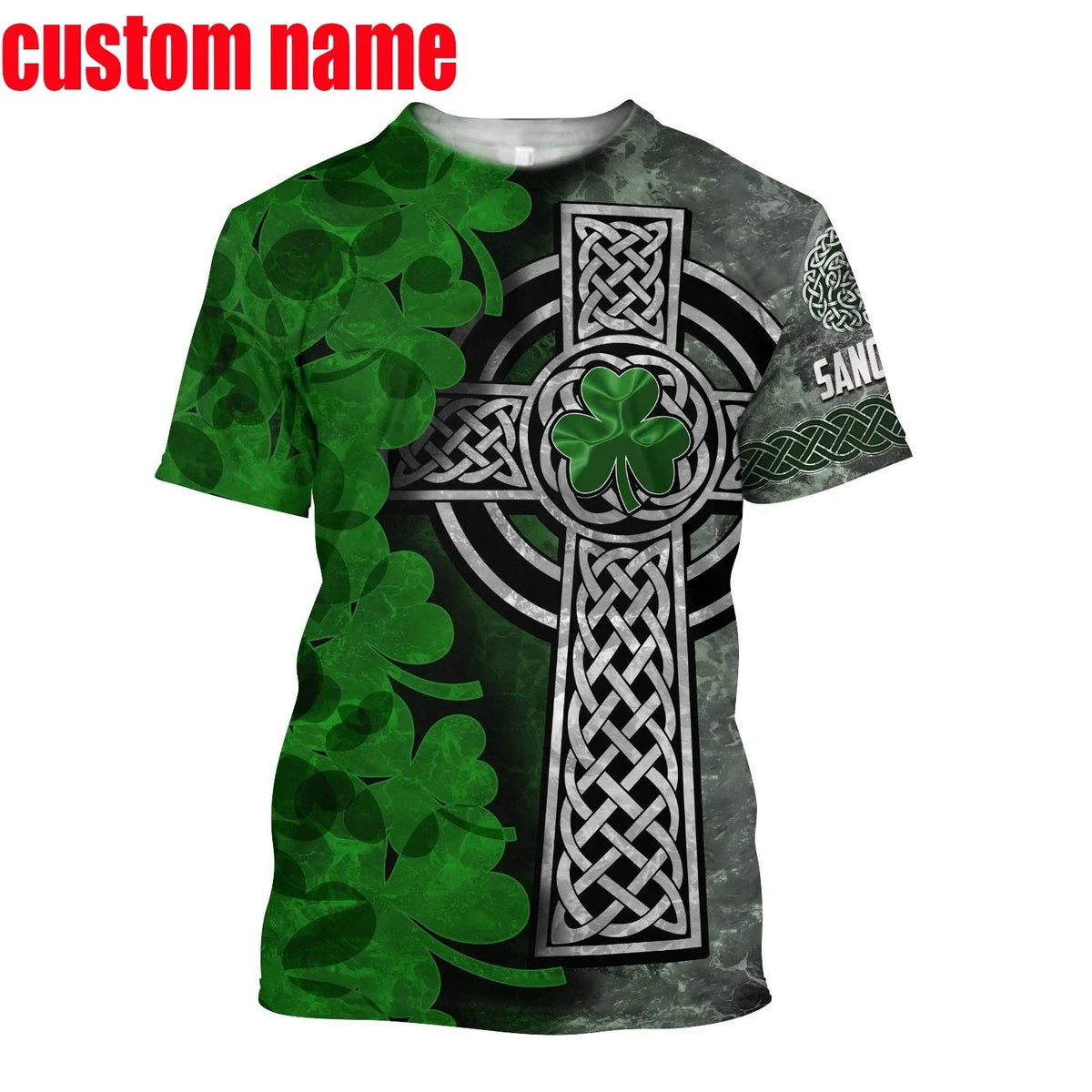 2023 Summer New Printed Irish Celtic Men's and Women's T-shirt, Custom Name Short Sleeve Unisex Shirt, Harajuku Large Casual Sty