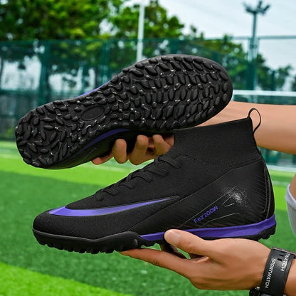 New Men Football Boots Match Long Spikes Soccer Shoes Cleats Boys Comfortable Training Sport Adult Breathable Outdoor Non Slip