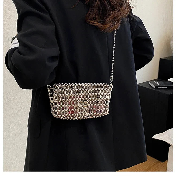PU Sense of Luxury Solid Color Evening Bags Hollow Out Temperament 2025 Hot Sale Ladies Bags Versatile Fashion Shoulder Bags