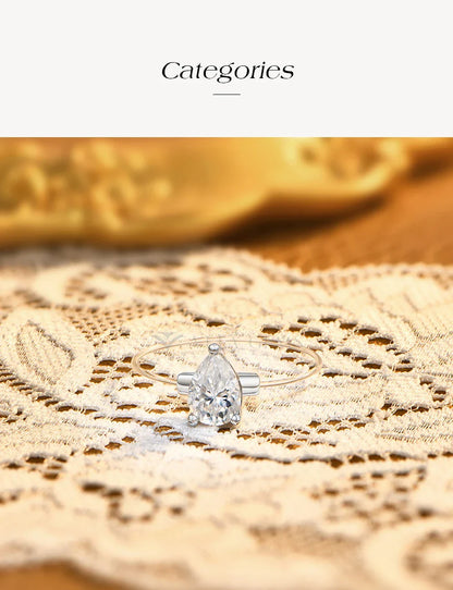 Bagues en Moissanite ATTAGEMS 0.8CT DVVS1 pour femmes, en argent sterling 925, ligne de pêche transparente créative, bague faite à la main, cadeau de bijoux