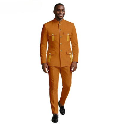 New Men's Suit 2-piece Business Formal Blazer Double-breasted Design Groom Tuxedo for Wedding XS-6XL Outfit