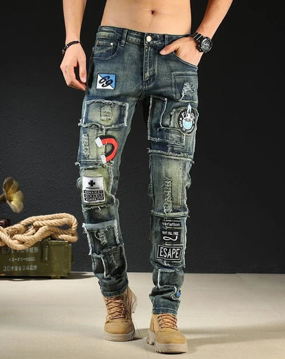 Trousers New Rock Work Wear Straight Jeans for Men Hip Hop Man Cowboy Pants with Pockets Casual Harajuku Classic Aesthetic Denim