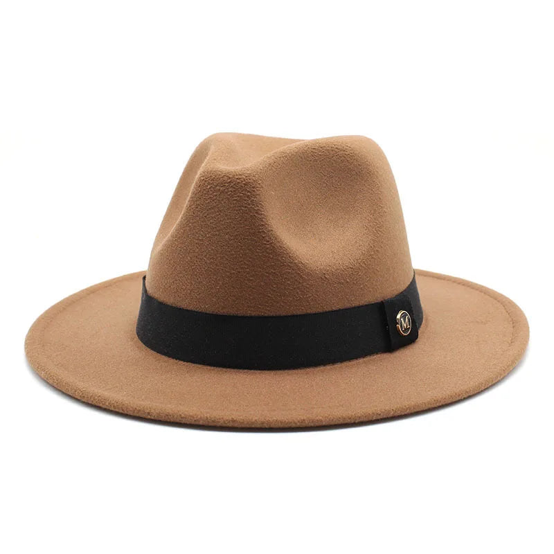 Wool Fedora Hat For Women Men Winter Autumn Fashion Church Jazz Hats Viking British Flat Brim Felt Hat Outdoor Casual Fedoras