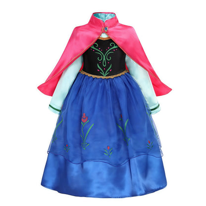 Kids Princess Cosplay Costume Girl Snow Queen Dress Halloween Carnival Clothes Cute Cosplay Evening Party Clothing for 2-10 Year