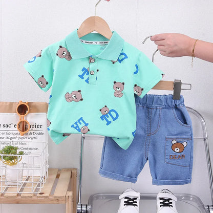 New Summer Baby Clothes Suit Children Boys Fashion Cartoon T-Shirt Shorts 2Pcs/Set Infant Toddler Casual Costume Kids Tracksuits