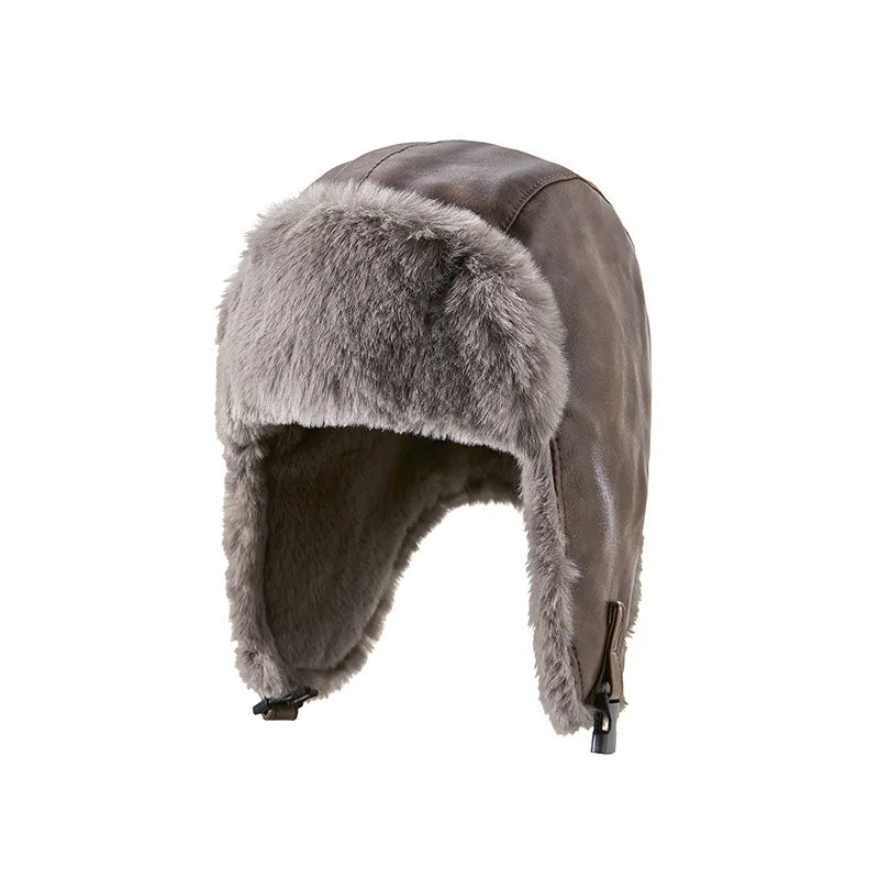 Men Winter Trapper Aviator Trooper Earflap Warm Russian Waterproof Ski Hat Women Bomber Cap Ear Protectors Dad Thick Fleece Hats