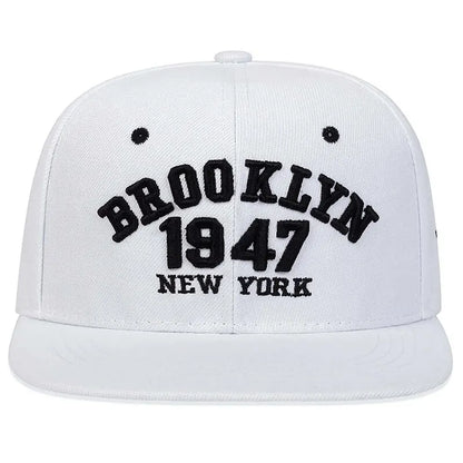 Unisex BROOKLYN 1947 Embroidery Hip-hop Hats Outdoor Adjustable Casual Baseball Caps Sunscreen Hat