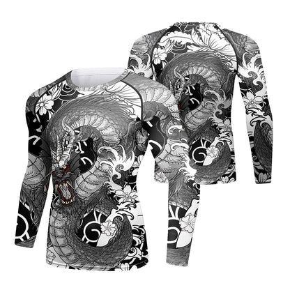 Cody Lundin Men's MMA BJJ Rashguard Brazilian Jiu-Jitsu No Gi Grey Compression Gym Shirts Westling Martial Art Training T Shirt