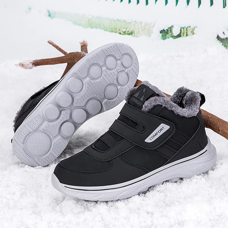 New Winter Men's Sneakers Thick Plush Warm Men's Snow Boots Lightweight Men's Ankle Boots Handmade Men's Outdoor Cotton Boots
