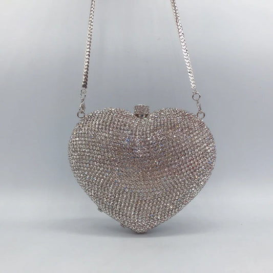 Heart Shaped Crystal Evening Clutch Bag Women Luxury Designer Rhinestones Purses And handbag Wedding Party Stones Day Clutches