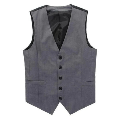Men Vest Gray V Neck Single Button Solid Waistcoat For Wedding Birthday Banquet Party Business Work Daily Men Suit Vest ﻿