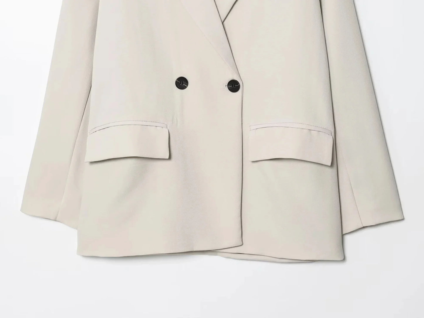 Fall Elegant Lady Commute Blazer Lapel Double-breasted Blazer Coat 2025 Spring Autumn Fashion Minimalist Office Women Blazer
