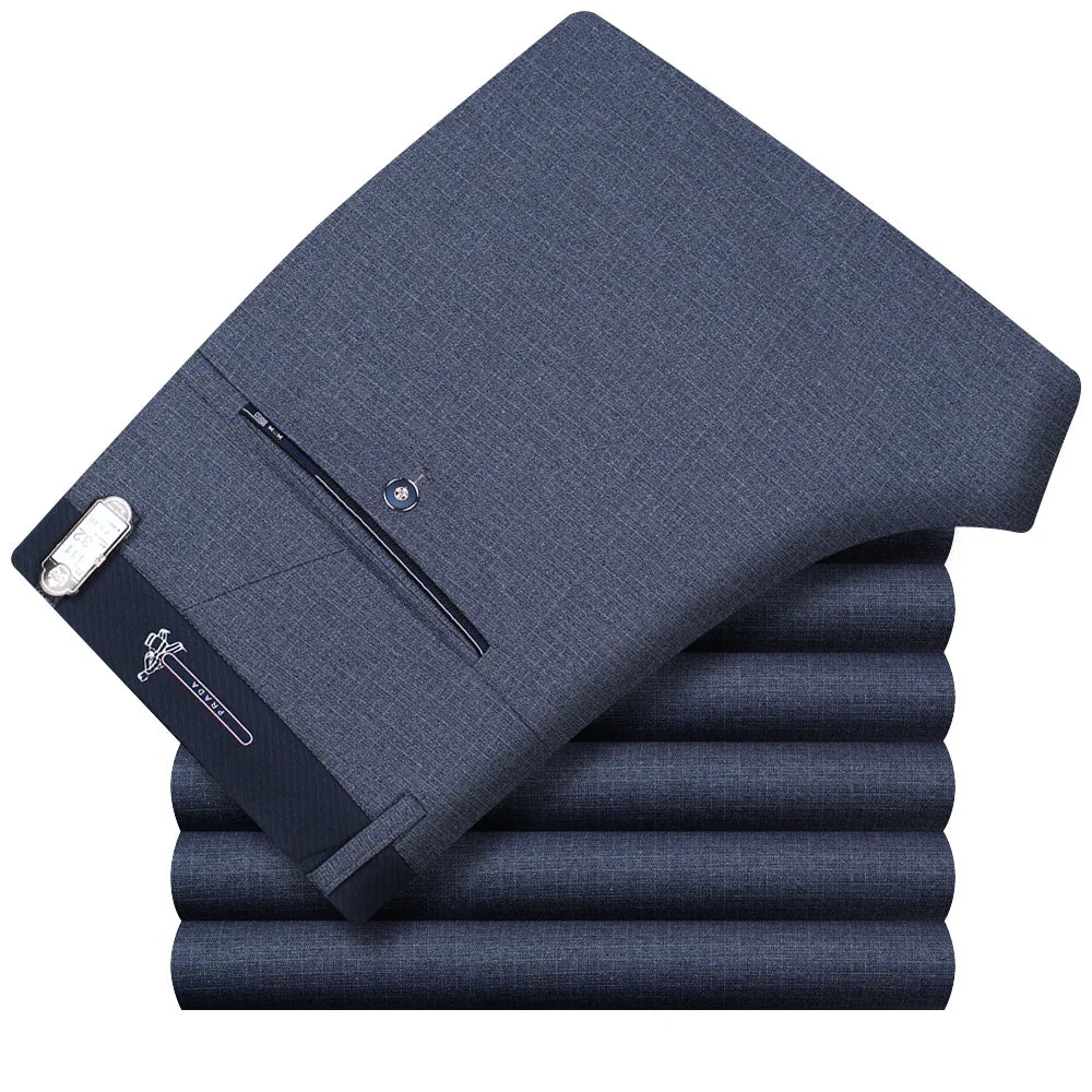 Mens Suit Pants Summer Thin Men Dress Pants Straight Business Office Mens Formal Pants Big Size Classic Trousers Male