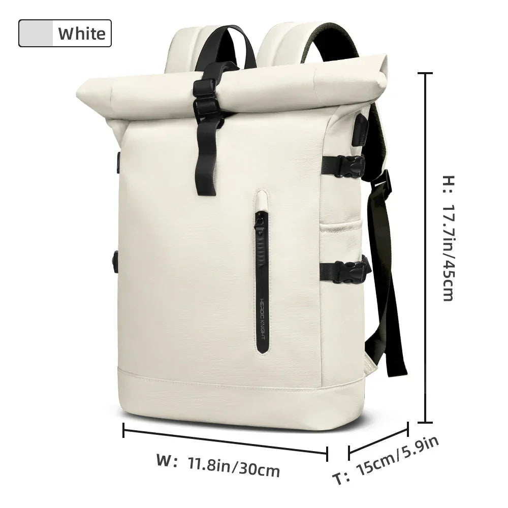 Expandable Travel Backpack Men Large Capacity Waterproof 15.6” Laptop Bag Hiking Rucksack Cycling Daypack Bag with USB Port