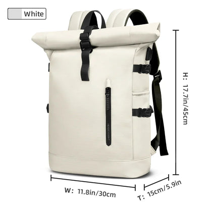 Expandable Travel Backpack Men Large Capacity Waterproof 15.6” Laptop Bag Hiking Rucksack Cycling Daypack Bag with USB Port