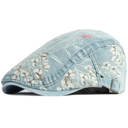Beret Cap Spring Summer Autumn Men Women Cap Male Female Floral Artist Painter Beret Hat Denim Flat Cap Octagonal Berets