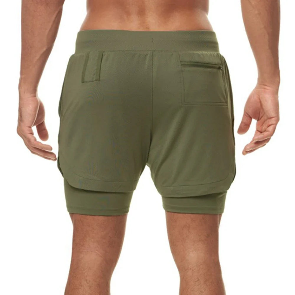 Plus 5XL Men's Fitness Shorts 2 IN 1 Jogger Streetwear Shorts Gym Bodybuilding Breathable Quick Dry Running Shorts Huge Size