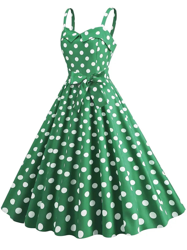 Spaghetti Strap Pink Plaid Dress Women Summer Elegant Vintage 50s Rockabilly Swing Party Dress
