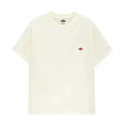 2025 Summer Men Women's Pure Cotton Embroidery T-Shirt Short Sleeve Tees Simple Solid Pocket Fashion Brand Casual Tops