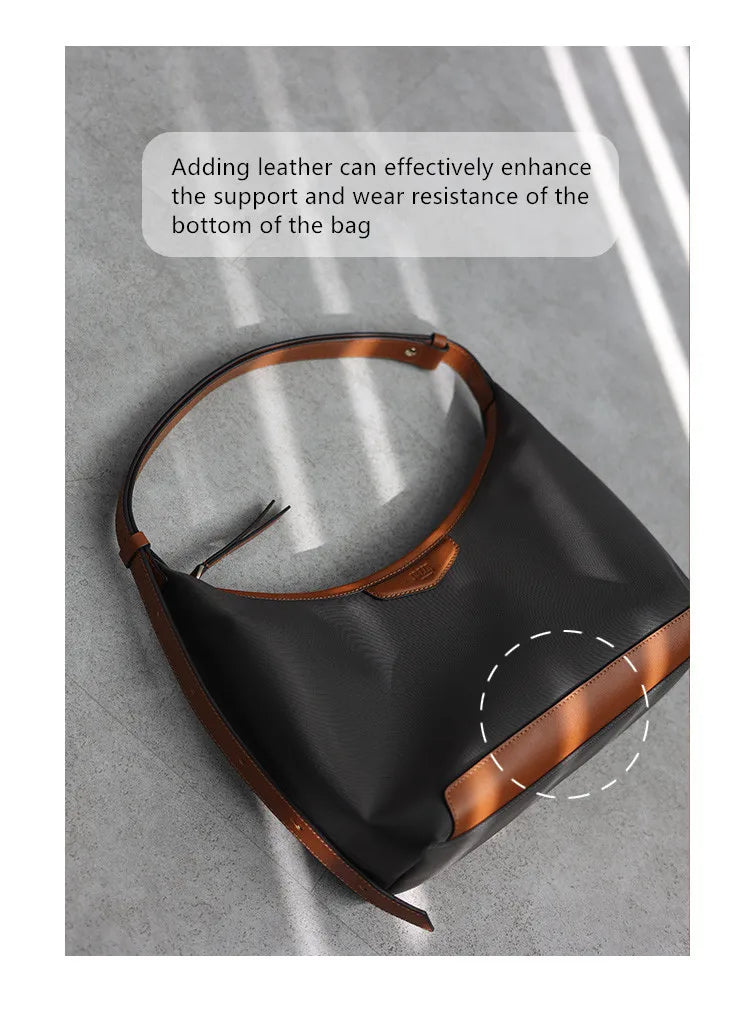 New Arrival Underarm Bag Women Genuine Leather Crossbody Bag Fashion Female Nylon Handbag Luxury Messenger Purses