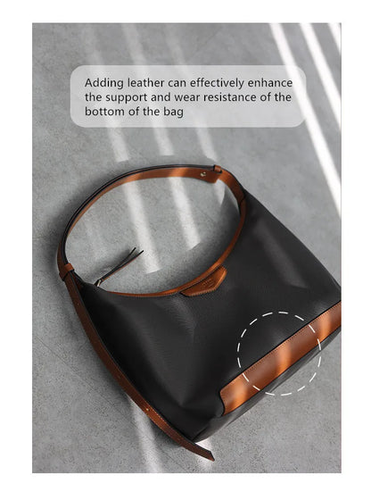 New Arrival Underarm Bag Women Genuine Leather Crossbody Bag Fashion Female Nylon Handbag Luxury Messenger Purses
