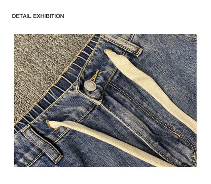 American Style Casual Faded Loose Straight Leg Jeans for Men Spring Autumn Wear Comfortable Wide Leg Pants Youth Fashion