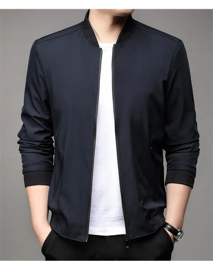 Men's High-Quality Fashion Spring Baseball Collar Business Casual Jacket Handsome Youth Coat Dad Jacket M-5XL