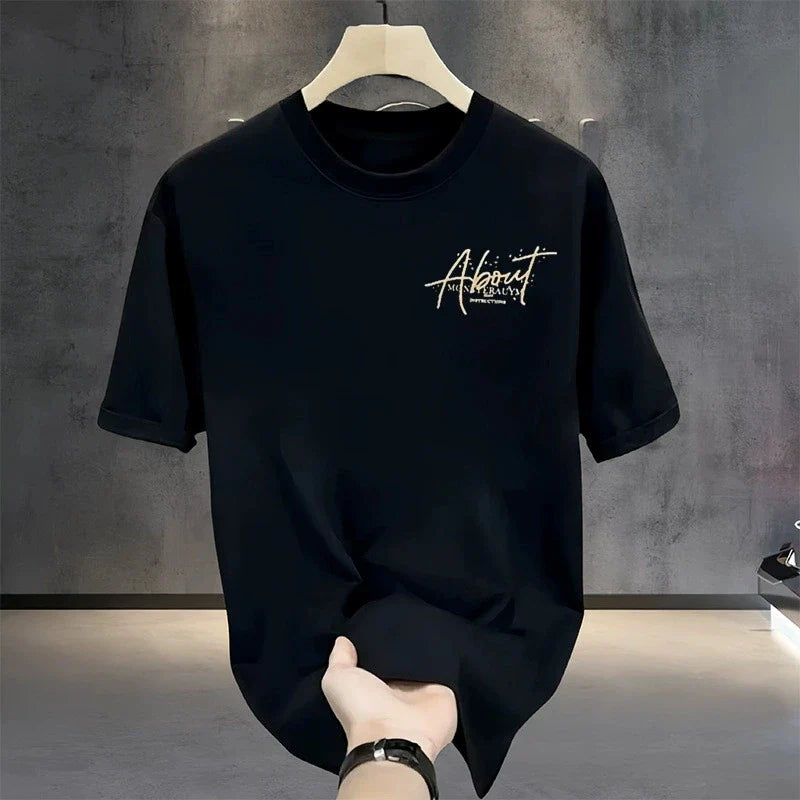 Men's Cotton  T-shirts 5XL  WhiteT Shirtfor Men Casual Summer Wear Fashion Butterfly Print Tee Shirts Black Men Clothing