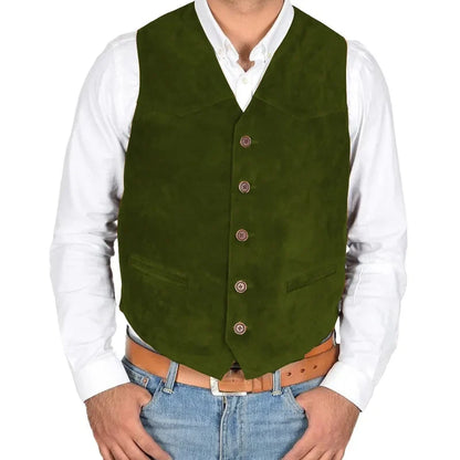 Men Vest Black Single Solid Button Frosted Velvet Waistcoat For Banquet Birthday Wedding Business Work Daily Set Men Suit Vest