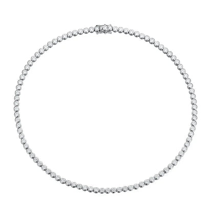 Luxury Bubble 2/3mm D Color Full Moissanite Tennis Necklace for Women S925 Silver Plated 18K Diamond Neck Chain Necklaces