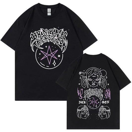 BringMe TheHorizon Album Post Human Nex Gen T-shirt Heavy Metal Rock Band T-shirt Men Fashion Hip Hop Short Sleeve T-shirts