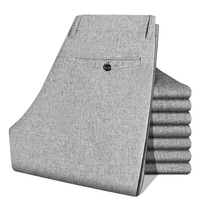 2026 Mens Trousers Dress Straight Pants Spring Summer Male Work Suit Pants Husband Father Black Grey Formal Pants
