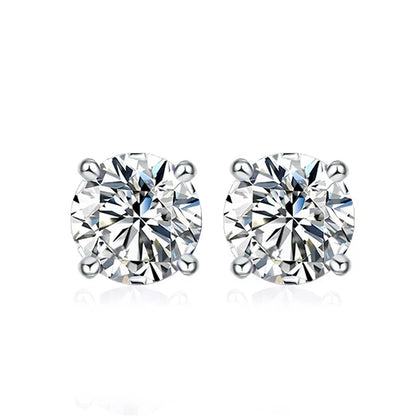 0.5ct 1ct 2ct Moissanite Stud Earrings for Women 925 Sterling Silver Pink Black Blue Grey Sparkling Lab Diamond Earring
