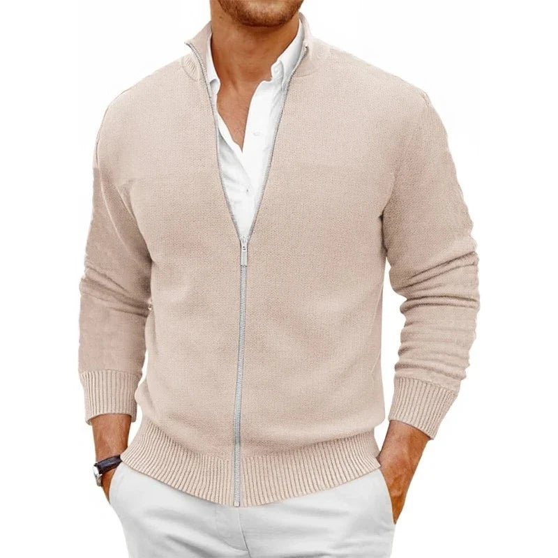 Men's Zipper SweaterCoats Slim Fit Sweaters Stand Cold Blouse Knitwear Fall Winter Cardigan Jumper Warm Streetwear