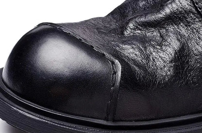 Spring Autumn New British Style Retro Genuine Cow Leather Men Ankle Short Motorcycle Boots Winter Plush Vintage Luxury Shoes 304