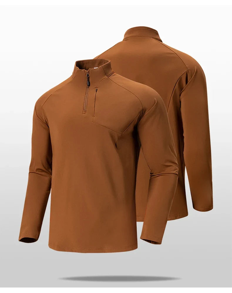 Autumn/Winter New Men's Outdoor Sports With a Base Shirt Running Skiing Mountaineering Fitness Sports Long Sleeve T-Shirt