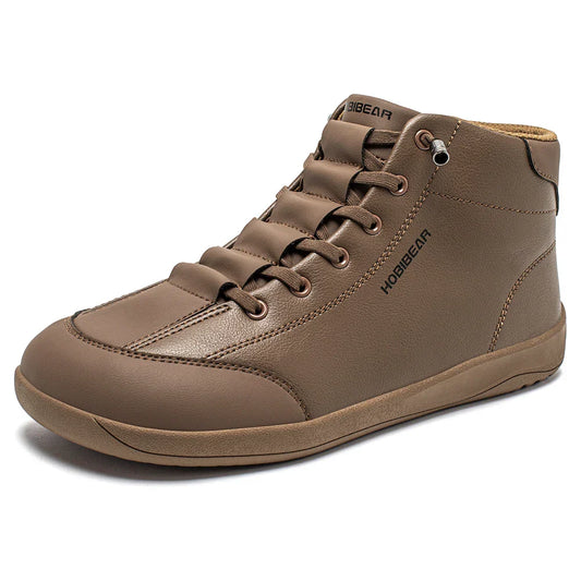 Mid-Top Barefoot Shoes Unisex Wide Toe Minimalist Ankle Boots Artificial Leather Outdoor Non-Slip Sneaker