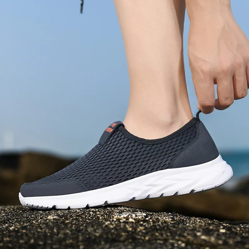 Men Shoes Sneakers Brand Man Casual Flats Shoes Loafers Slip on Male Mesh Big Size 48 Breathable Spring Autumn Summer 2024