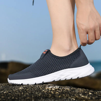 Men Shoes Sneakers Brand Man Casual Flats Shoes Loafers Slip on Male Mesh Big Size 48 Breathable Spring Autumn Summer 2024