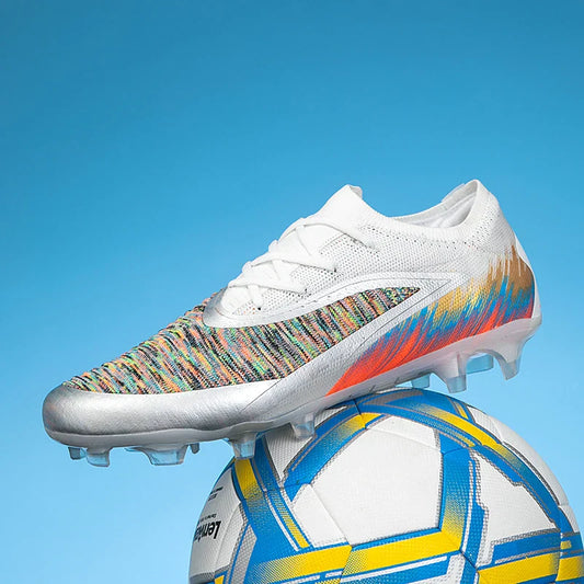 New Men Football Boots Shoes FG Soccer Shoes Non-Slip Cleats Ultralight Soccer Match Long Spikes Outdoor Training Drop Shipping