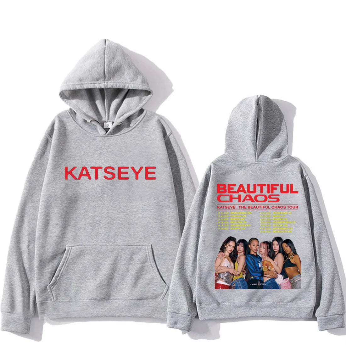 THE BEAUTIFUL CHAOS TOUR Fashion pop Hoodie Men Women's vintage clothes Fleece Long sleeve pullovers oversized hoodies