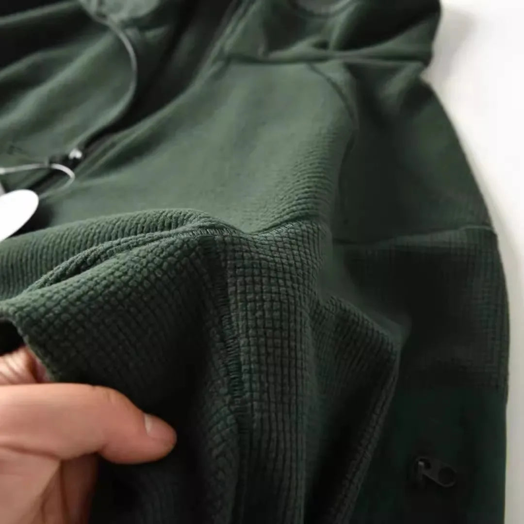 Outdoor Lightweight Fleece Sweatshirt Jacket Men's Zipper Closure Stand Collar Technical Fabric Comfortable Youth Fashion