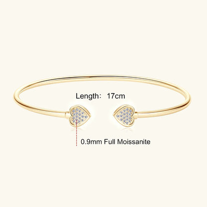 0.5CT Moissanite Bangle Bracelet 18K Gold Plated 925 Sterling Silver Classic Bangle Bezel Set Diamond Bracelet for Women Gifts