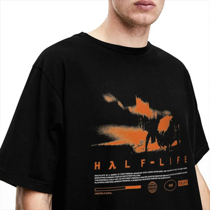 Men T Shirt Videogames HALFS LIFES V3 T-Shirts Trendy Cool Summer Tees Funny Print Pure Cotton Tops Plus Size 5XL