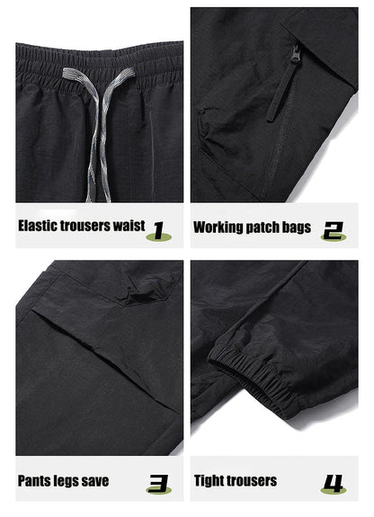 Hiking Men Pant Breathable Waterproof Trousers Elastic Waist Camping Pant Women Slant Pockets Travel Pant Outdoor Sports Pant