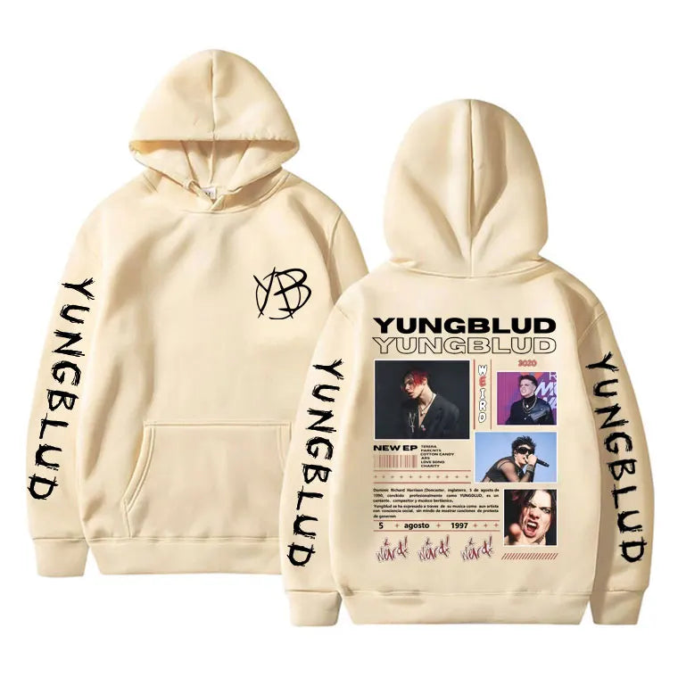Yungblud Weird Music Album Graphic Hoodie Men Alternative Rock Oversized Sweatshirt Men's Clothing Hip Hop Vintage Streetwear