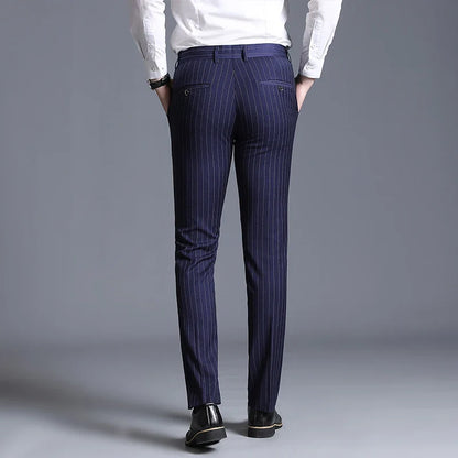 Autumn New Men's Suit Pants, Asian Sizes Office Trousers, Available in Blue, Red, Gray, and Black.